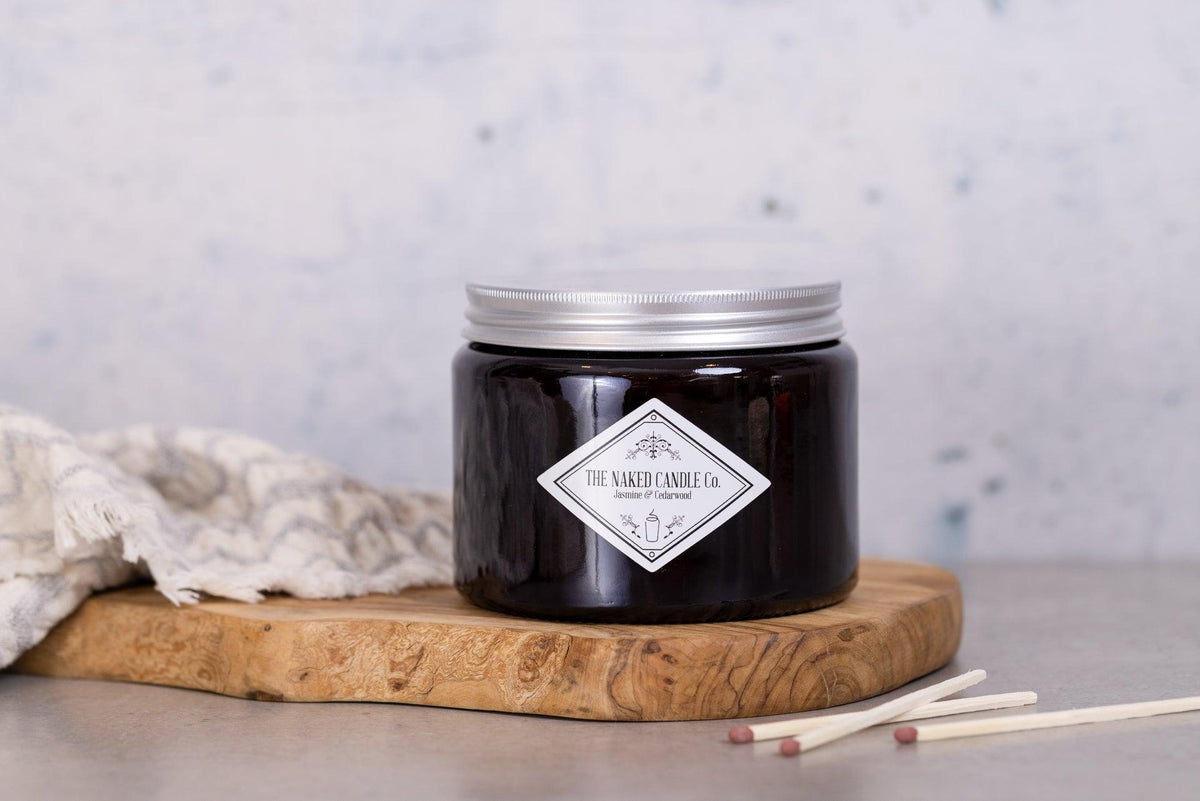 Double Wick Candle - Jasmine & Cedarwood - TheNakedCandleCo